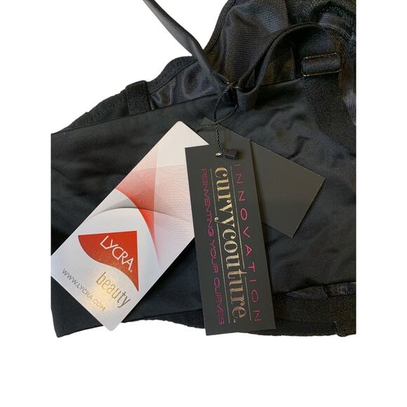 Curvy Couture 44C Everyday Glamour Black Lacy Unlined UW Bra 1207 NWT - Picture 12 of 12